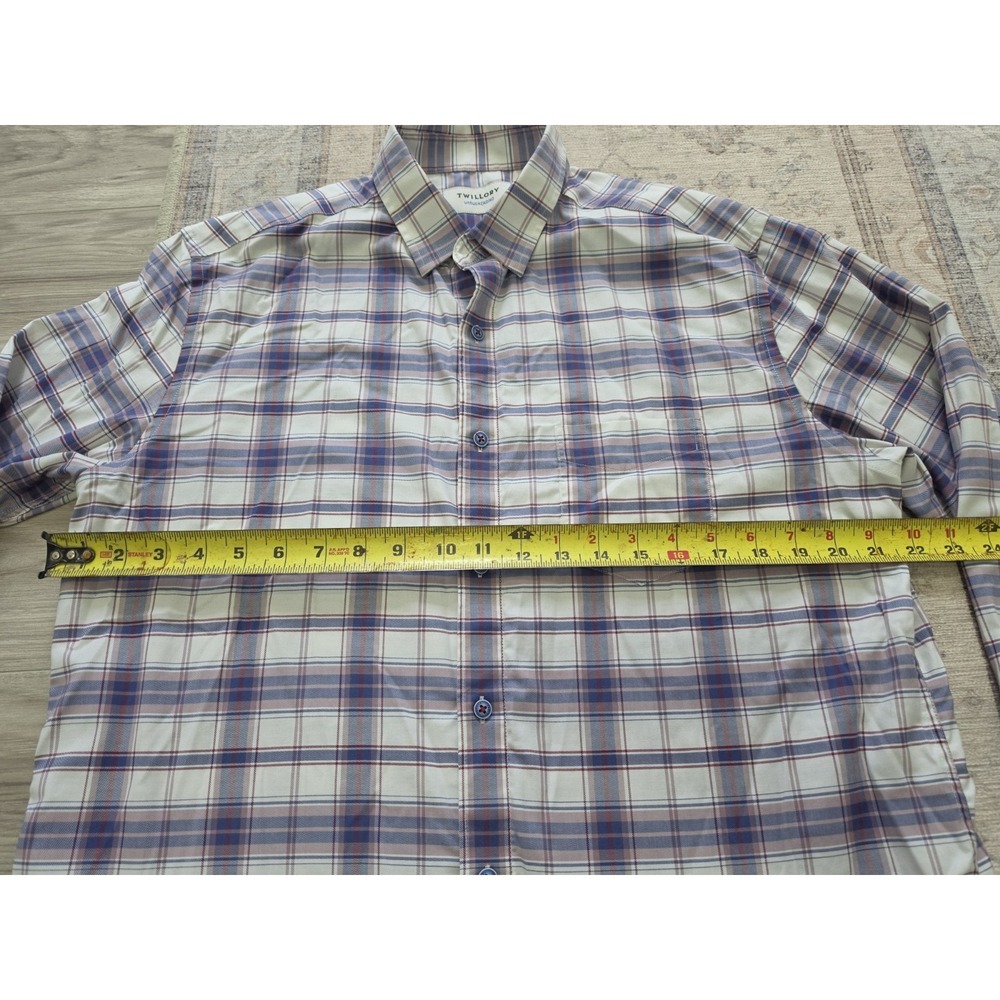 Twillory Mens Large Blue Red Plaid Button Shirt large - Picture 6 of 8